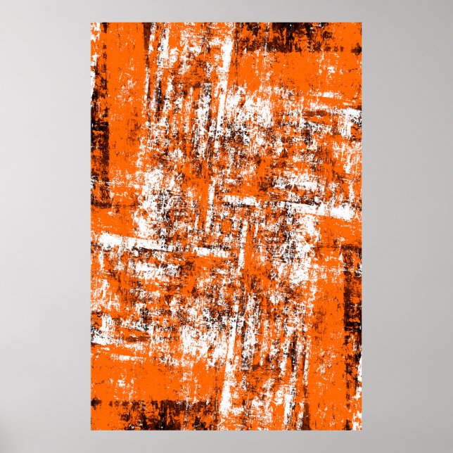 Poster Fundo verde-escuro. Cor de laranja branco preto o (Frente)