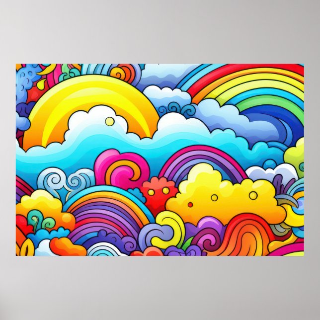 Poster Fundos de arco-íris GRANDES (Frente)