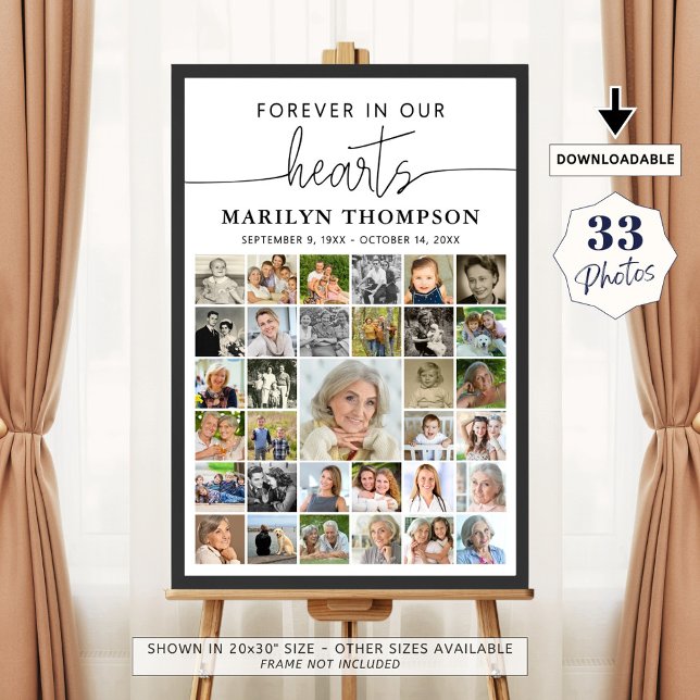 Poster Funeral 33 Foto Collage Corações Manuscritos (Criador carregado)