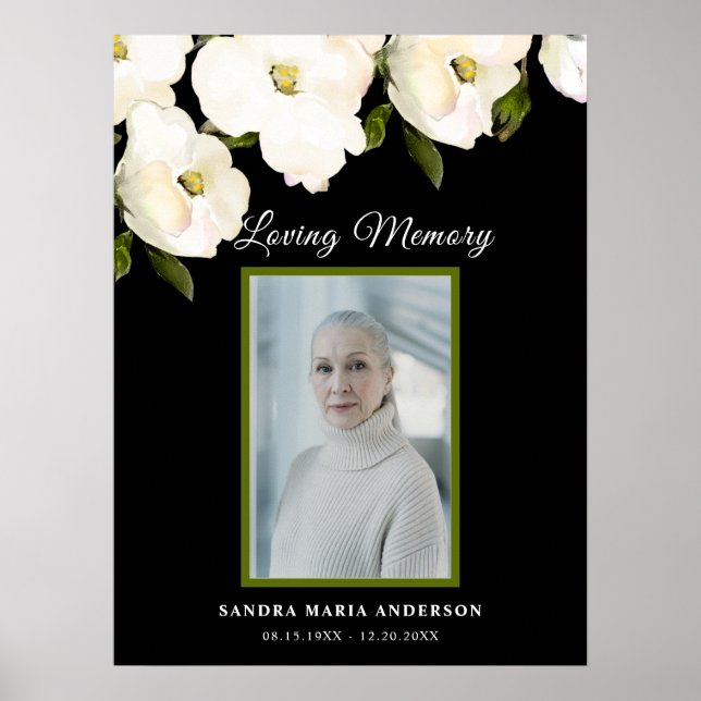 Poster Funeral Black Celebration of Life Welcome Sign (Frente)