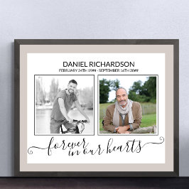 Poster Funeral de Script EleganT de Foto do Loving Memory