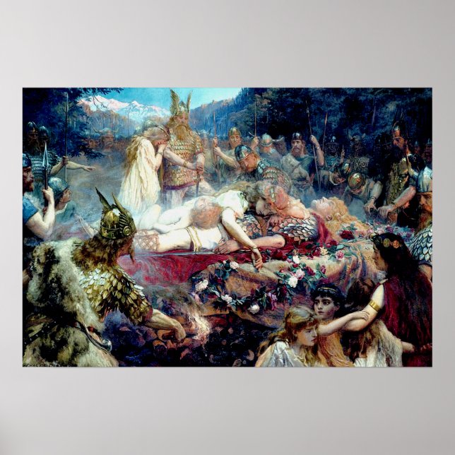 Poster Funeral de Viking Warrior Sigurd e Brynhild (Frente)