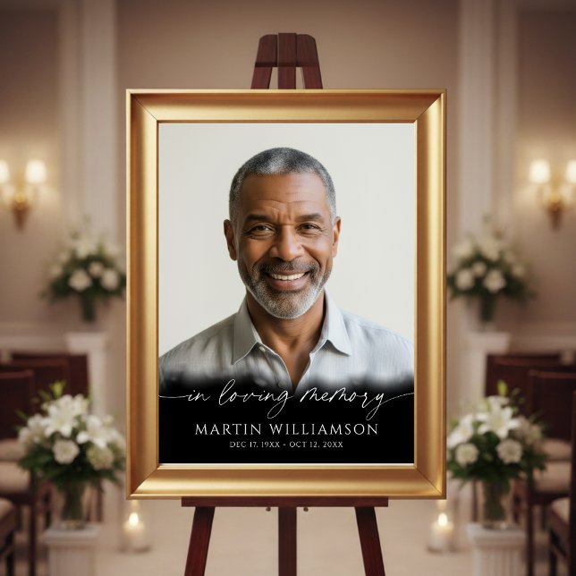 Poster Funeral Forever In Our Hearts Photo Modern Script (Criador carregado)