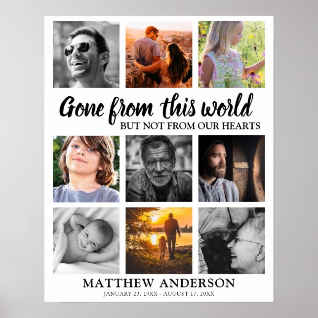 Poster Funeral | Memorial Photo Collage (Frente)