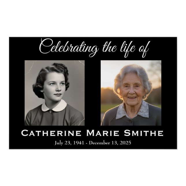 Pôster Funeral or Memorial Double Image (Frente)