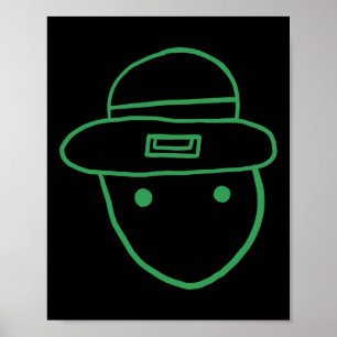 Poster Fungo Duende Amador Esboço Meme Irlandês St Patr