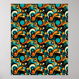 Poster Funk abstrato Retro