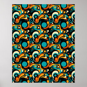 Poster Funk abstrato Retro
