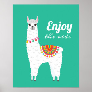 Poster Funky alpaca drama lama