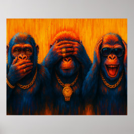 Poster Funky Gorillas Trio — See No Evil