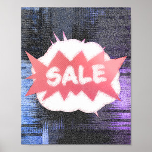 Poster Funky Grunge Sale Burst Gritty e Playful Design
