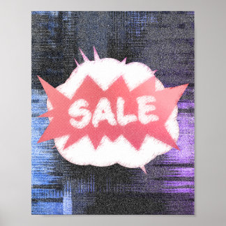 Poster Funky Grunge Sale Burst Gritty e Playful Design