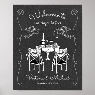 Poster Funky Hand desenhou as boas-vindas do ensaio Janta