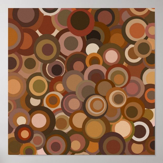 Poster funky-retro-marrom (Frente)