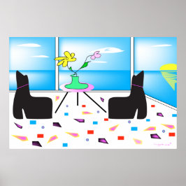 Poster Funky Whimsical Ocean View Colorir