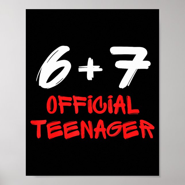 Poster Funny 13th Birthday Teenager 6+7 Year Old Boys Kid (Frente)