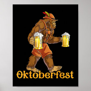 Poster Funny 2024, Alemanha Bigfoot Sasquatch Lederhose