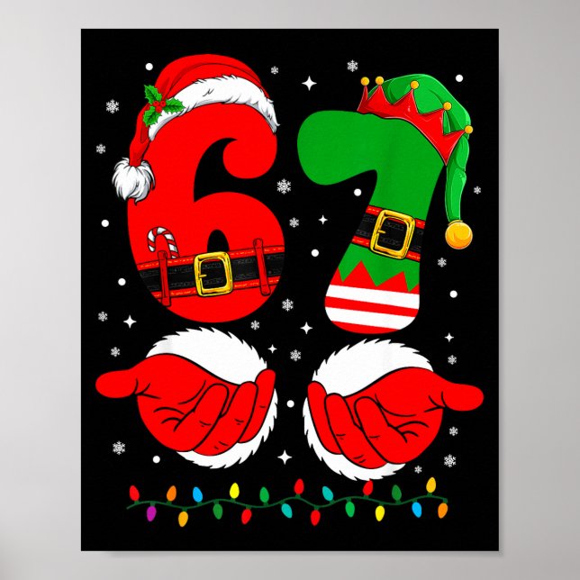 Poster Funny 67 Christmas 6 7 Meme Six Seven For Boys Tea (Frente)