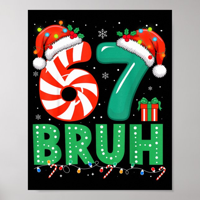 Poster Funny 67 Christmas Pajama Xmas Six Seven Meme 6-7  (Frente)