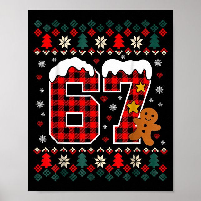 Poster Funny 67 Christmas Pajamas Shirt Six Seven Meme Br (Frente)