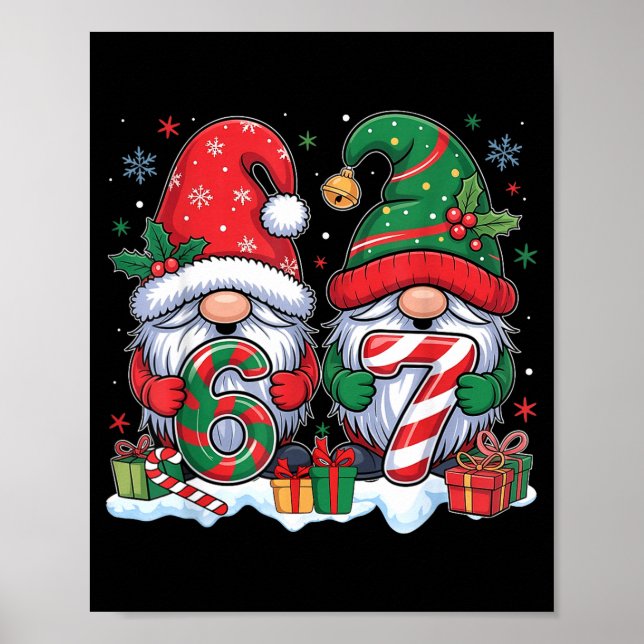 Poster Funny 67 Christmas Pajamas Six Seven Meme 67 Gnome (Frente)