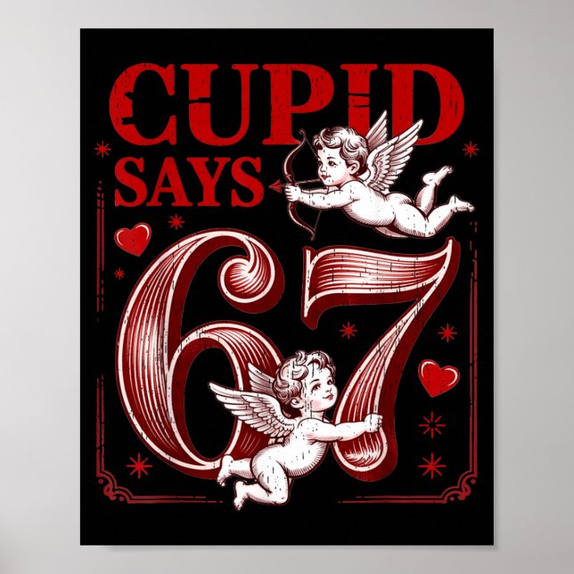 Poster Funny 67 Cud Says 67 Valentine Couple Matching Six (Frente)