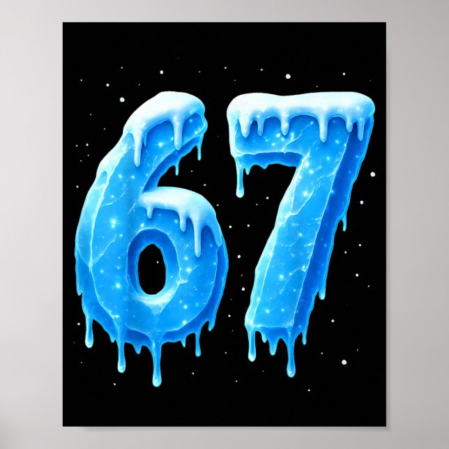 Poster Funny 67 Drip Cold Ice Winter Season Six Seven Sno (Frente)