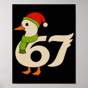Poster Funny 67 Ganso Natal 6 7 Meme Pato Chapéu do Papai