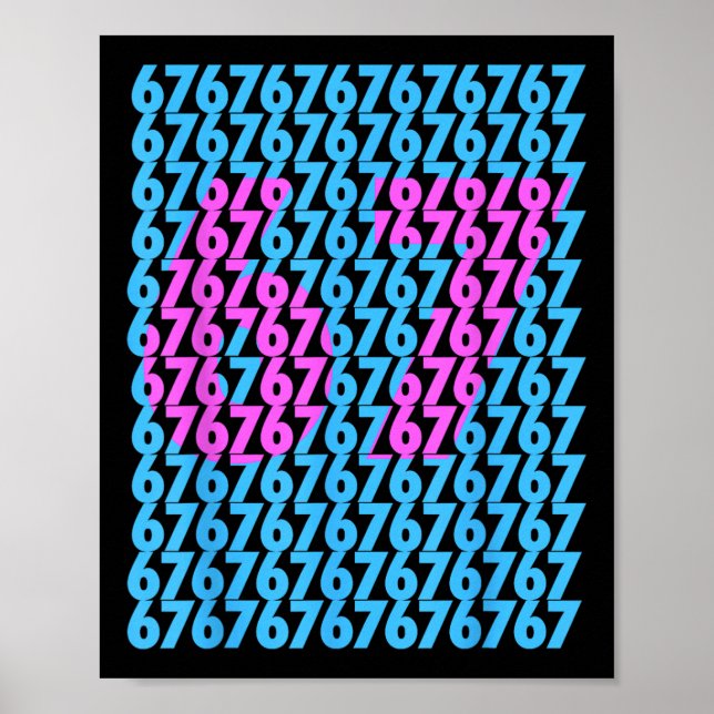 Poster Funny 67 Hidden 6 7 Meme Middle School 6 7 Funny 6 (Frente)