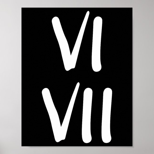Poster Funny 67 Kids Joke 6 And 7 Roman Numerals  (Frente)