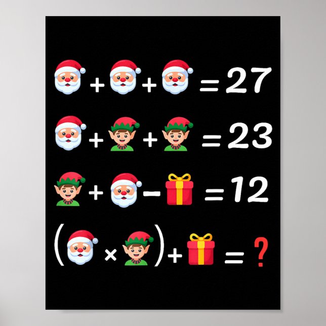 Poster Funny 67 Meme Christmas Math Teacher Santa Six Sev (Frente)