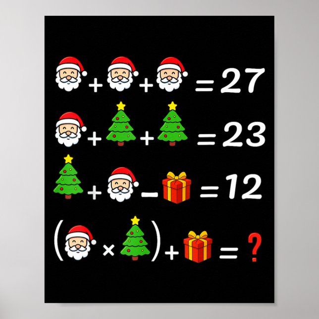 Poster Funny 67 Meme Christmas Math Teacher Santa Six Sev (Frente)