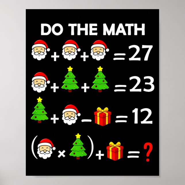 Poster Funny 67 Meme Christmas Math Teacher Santa Six Sev (Frente)