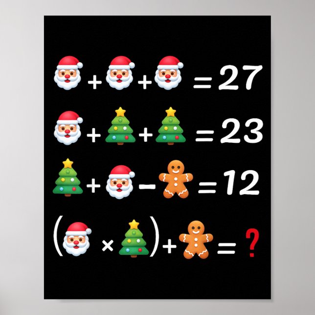 Poster Funny 67 Meme Christmas Math Teacher Santa Six Sev (Frente)