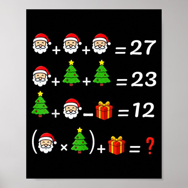 Poster Funny 67 Meme Christmas Math Teacher Santa Six Sev (Frente)