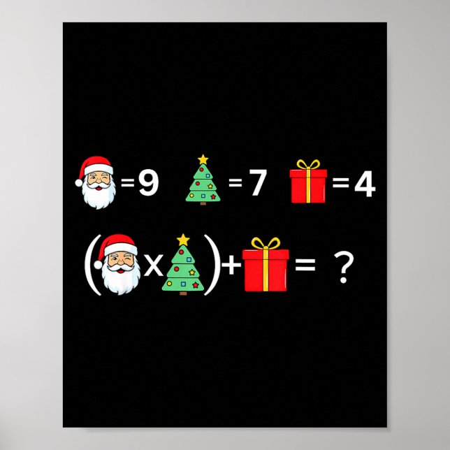 Poster Funny 67 Meme Christmas Math Teacher Santa Six Sev (Frente)