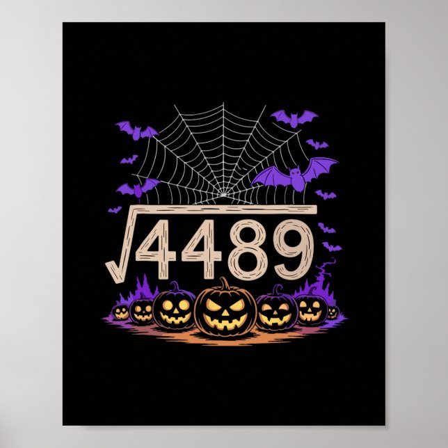 Poster Funny 67 Meme Math Teacher 6 7 Halloween Square Ro (Frente)
