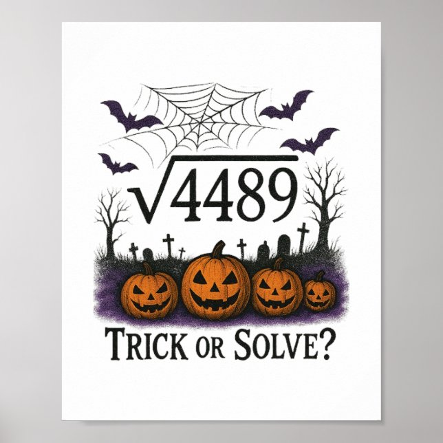 Poster Funny 67 Meme Math Teacher 6 7 Halloween Square Ro (Frente)