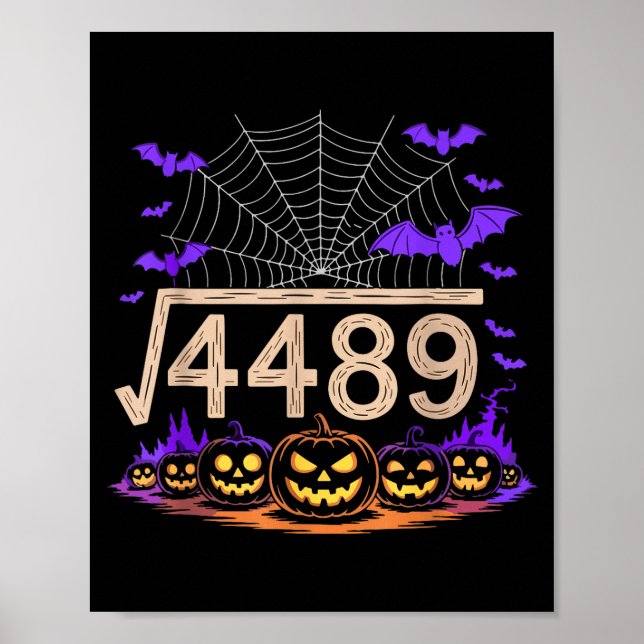 Poster Funny 67 Meme Math Teacher 6 7 Halloween Square Ro (Frente)