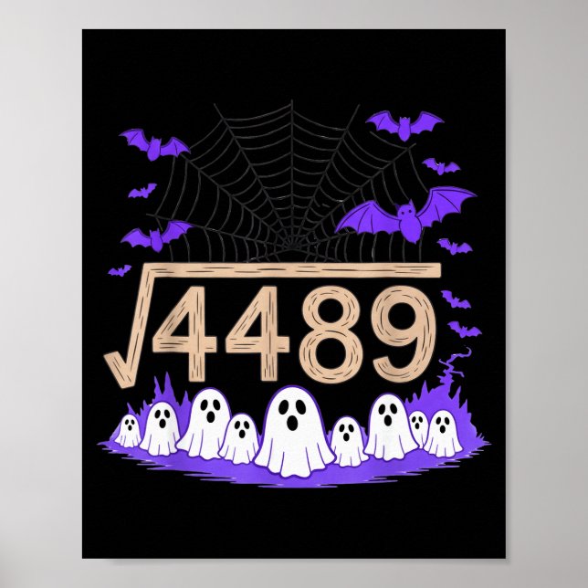 Poster Funny 67 Meme Math Teacher 6 7 Halloween Square Ro (Frente)