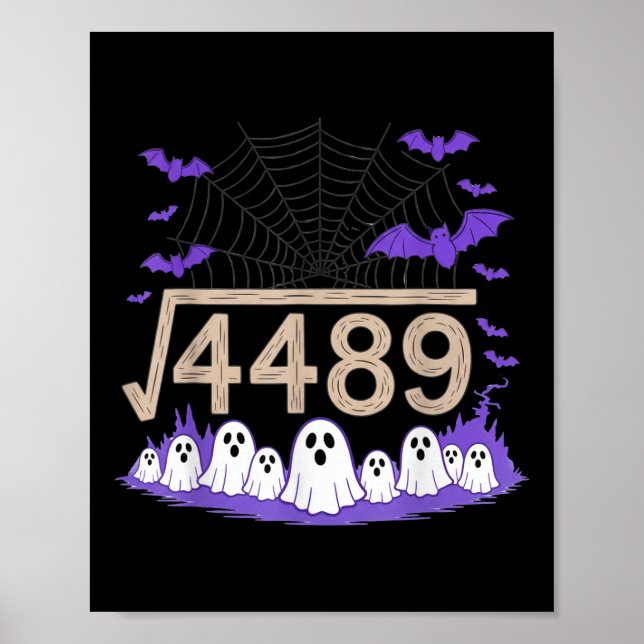 Poster Funny 67 Meme Math Teacher 6 7 Halloween Square Ro (Frente)
