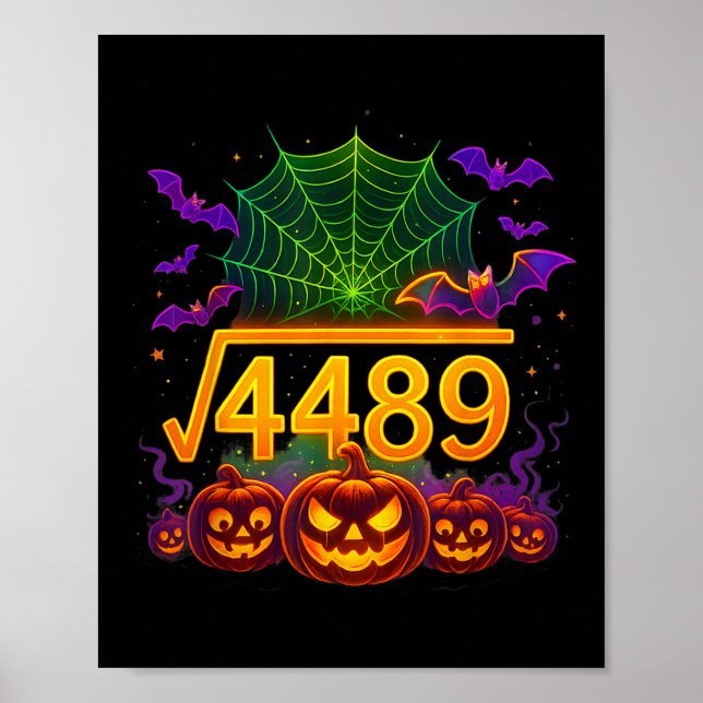 Poster Funny 67 Meme Math Teacher 6 7 Halloween Square Ro (Frente)