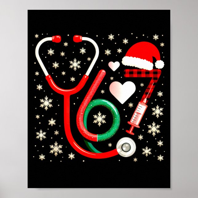 Poster Funny 67 Meme Nurse Six Seven Nursing Festive Chri (Frente)
