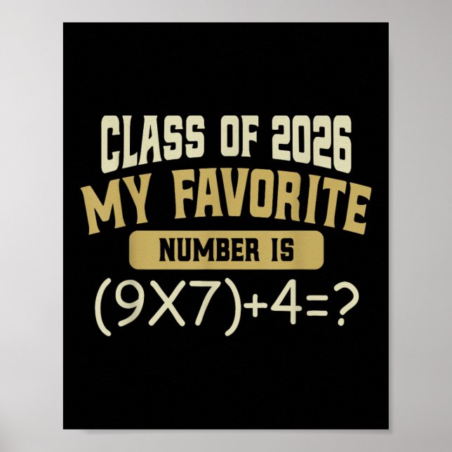 Poster Funny 67 Meme Pemdas Math Six Seven Cl Of 2026 Gra (Frente)