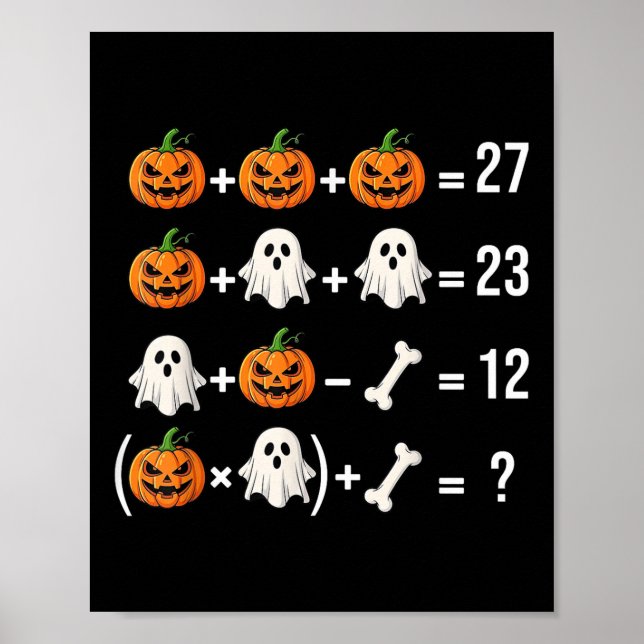 Poster Funny 67 Meme Pumpkin Ghost Math Teacher Costume  (Frente)