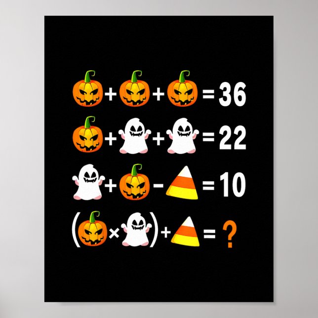 Poster Funny 67 Meme Pumpkin Ghost Math Teacher Halloween (Frente)
