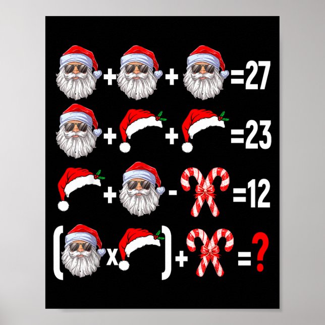 Poster Funny 67 Meme Santa Christmas Tree Math Teacher Xm (Frente)