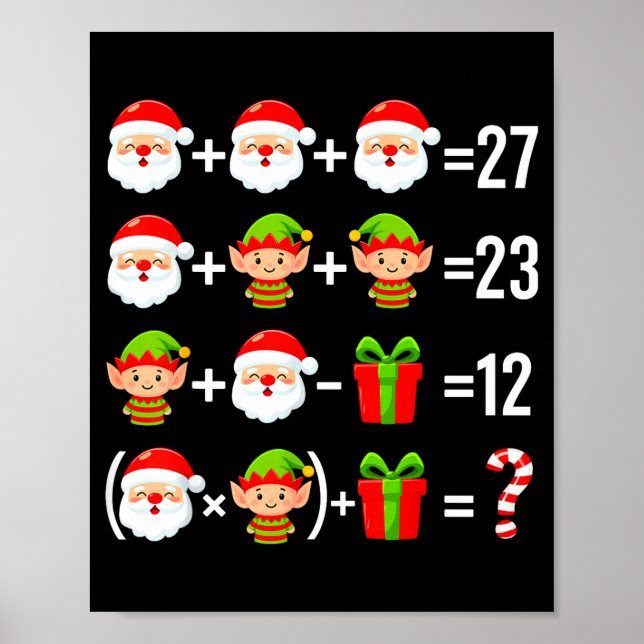 Poster Funny 67 Meme Santa Math Teacher Christmas Six Sev (Frente)