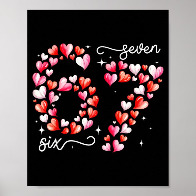 Poster Funny 67 Meme Six Seven Heart Matching Couples Val (Frente)
