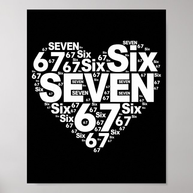 Poster Funny 67 Meme Six Seven Heart Matching Couples Val (Frente)